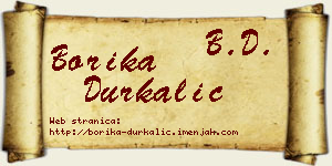 Borika Durkalić vizit kartica
